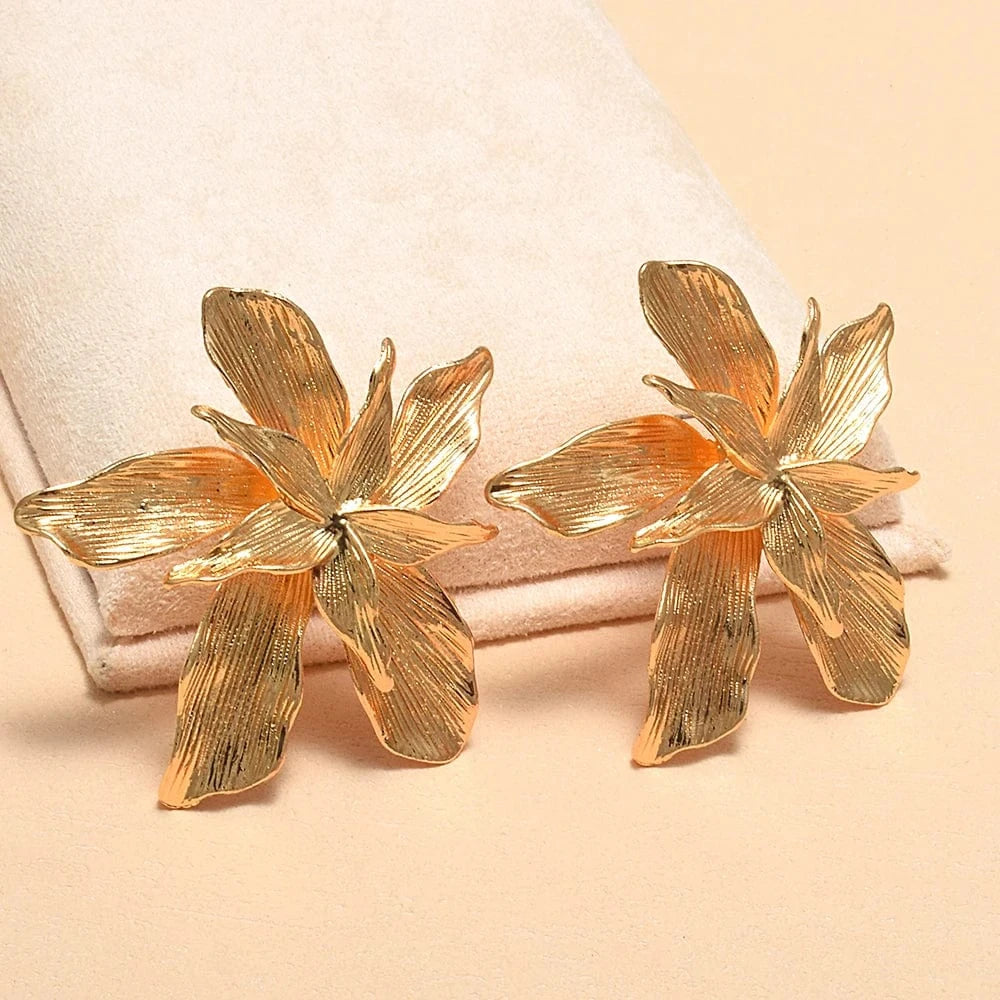 Classic Piercing Earring Double Layered Flower Earrings Popular Women's Accessories Wholesale Trendy Jewelry