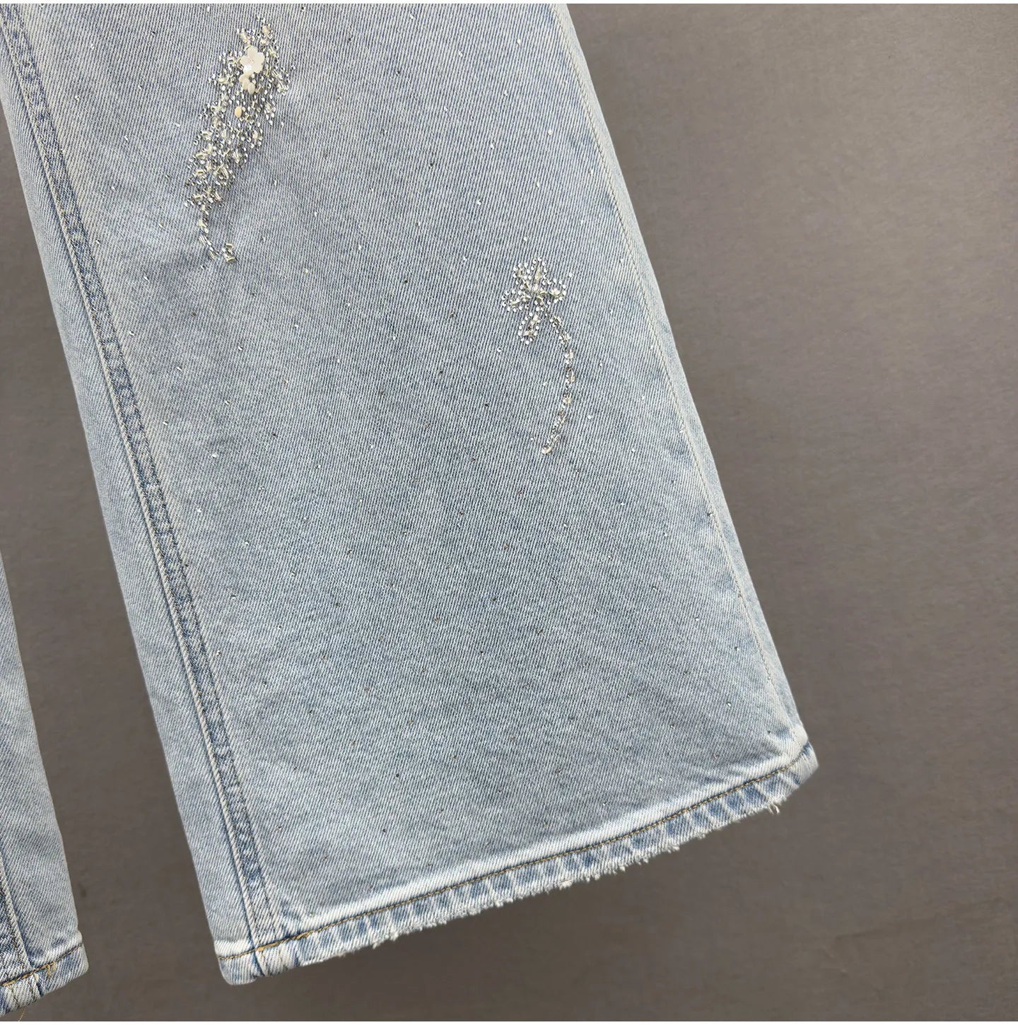 Heavy Hot Diamond Denim Loose Pants Women's 2026 Spring New Fashion High Waist Loose Slimming European Goods Long Mop Pants