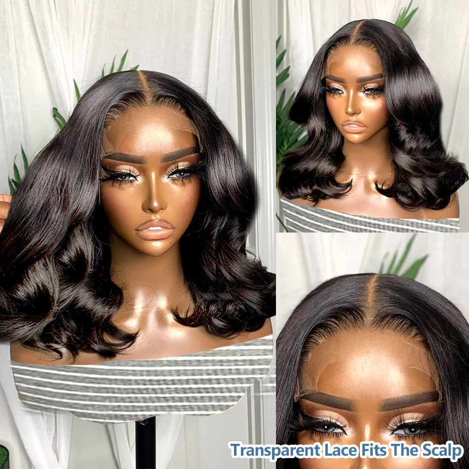 Loose Wave Wig 200% Body Wave Short Bob 13x4 Transparen Lace Front Human Hair Wigs Lace Frontal Closure Wig For Black Women