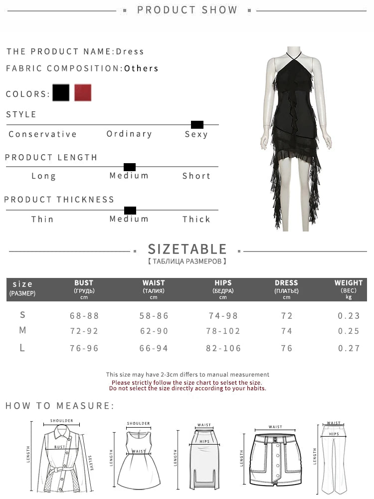 Sylcue 2024 Spring New Sweet Gentle Sexy Mature Beautiful Elegant Party Queen Women'S Short Neck Ruffled Tassel Dress