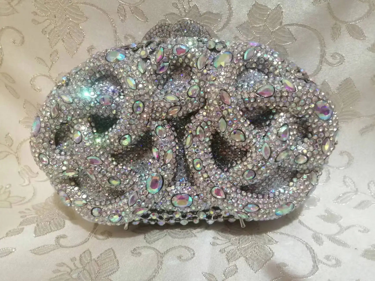Lady Hot pink/Green/Silver Rhinestone Bags Luxury Fashion Female Diamond Crystal Clutch Elegant Gold Metal Wedding Dinner Purses