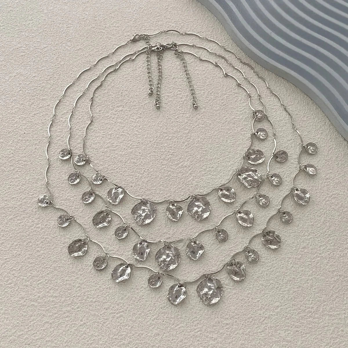 Luxury Crystal Exaggerated Water Droplet Tassel Necklace Women's Fashion Collarbone Chain