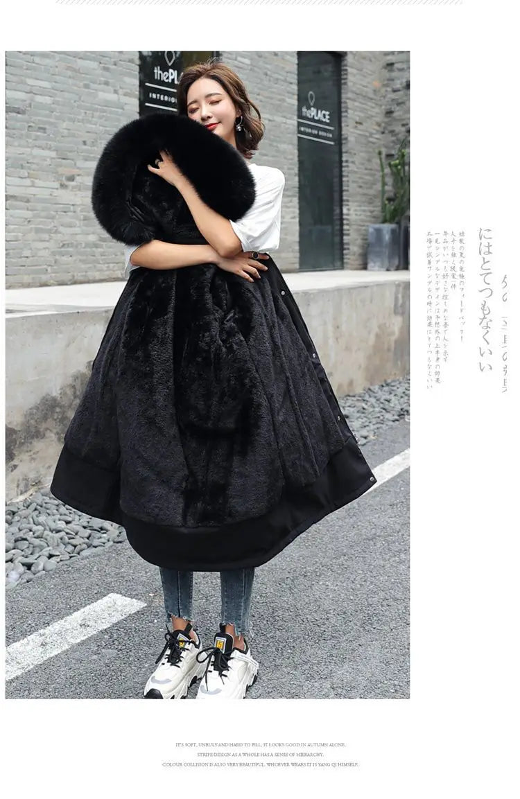 2025 New Parkas Women's Long Coat Winter Jacket Overcoming Plush Cotton Jacket
