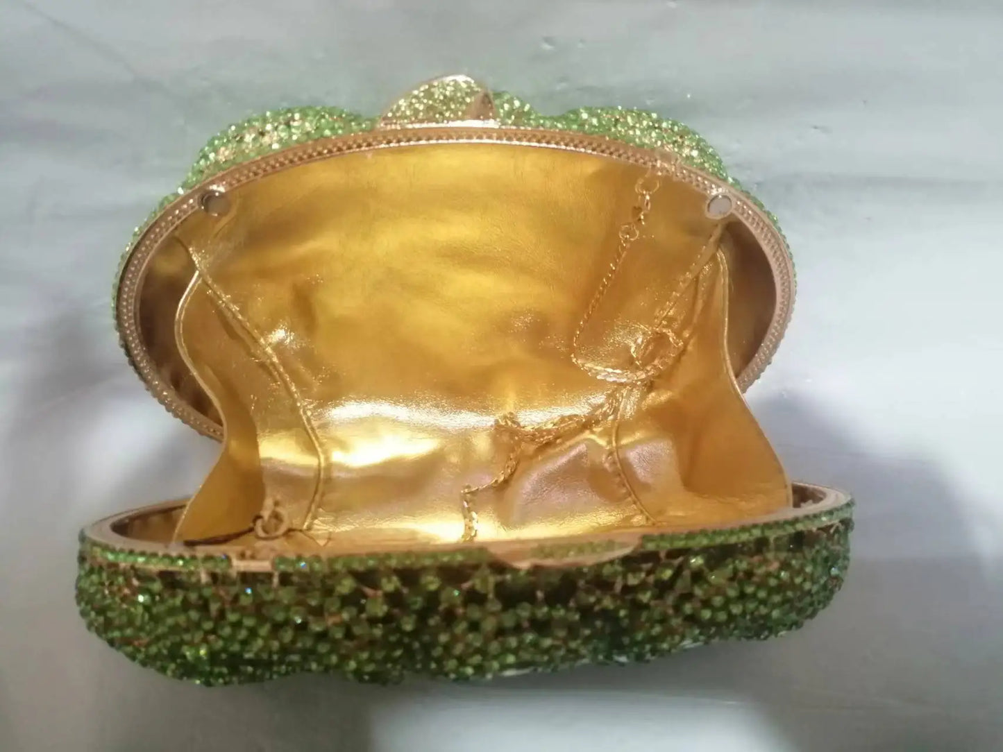 Lady Hot pink/Green/Silver Rhinestone Bags Luxury Fashion Female Diamond Crystal Clutch Elegant Gold Metal Wedding Dinner Purses