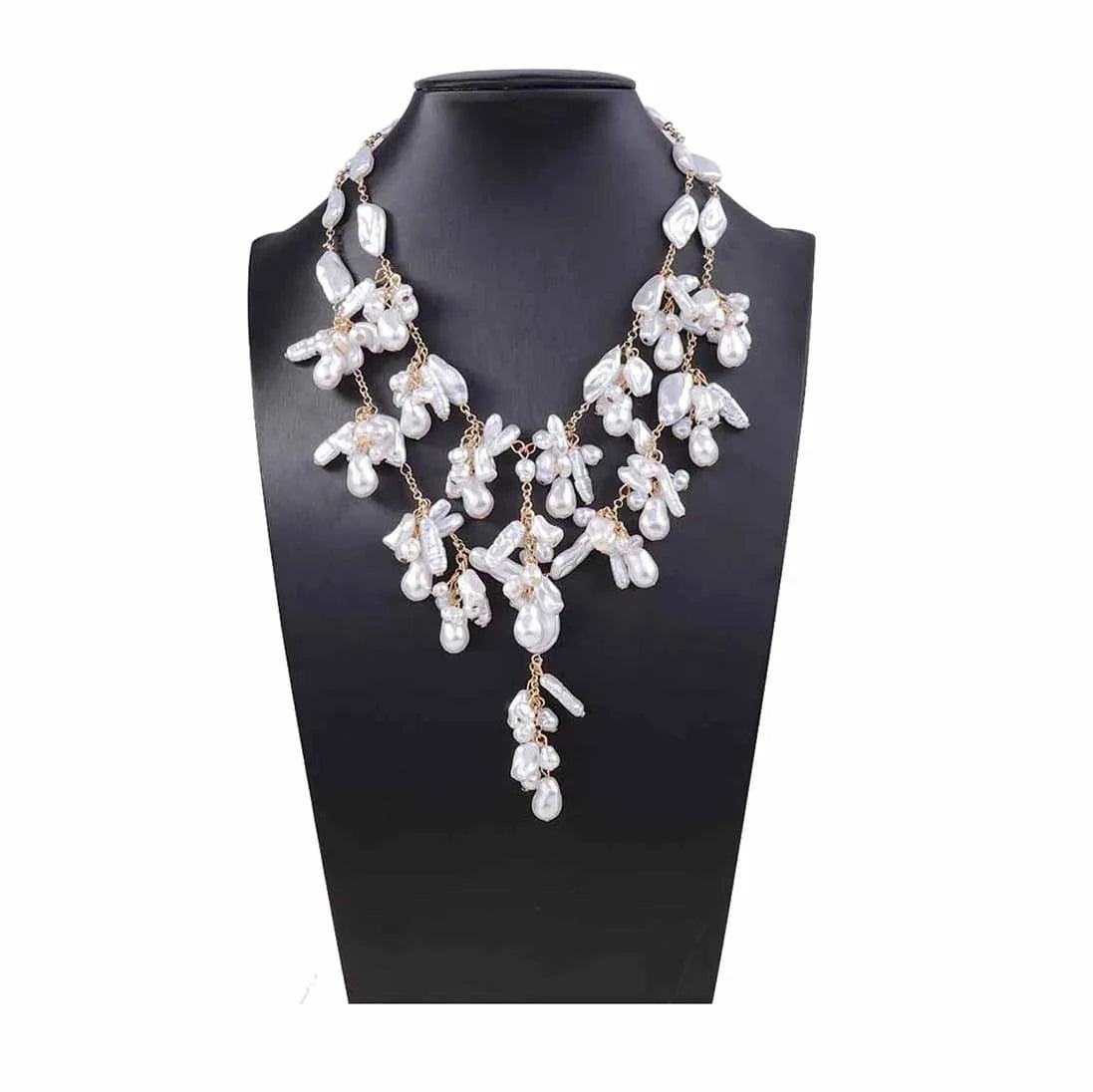 Luxury Crystal Exaggerated Water Droplet Tassel Necklace Women's Fashion Collarbone Chain