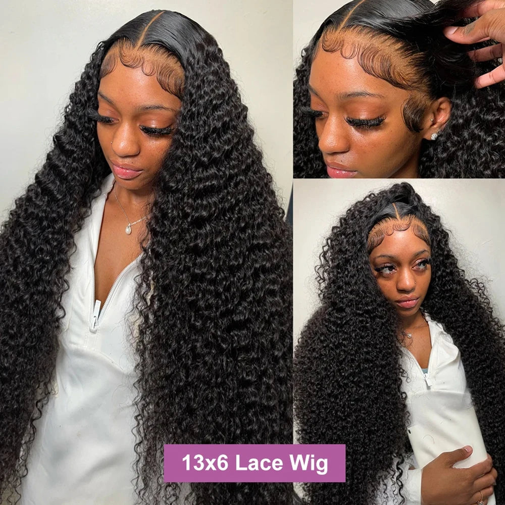 Long Jerry Curly Lace Front Human Hair Wig for Women