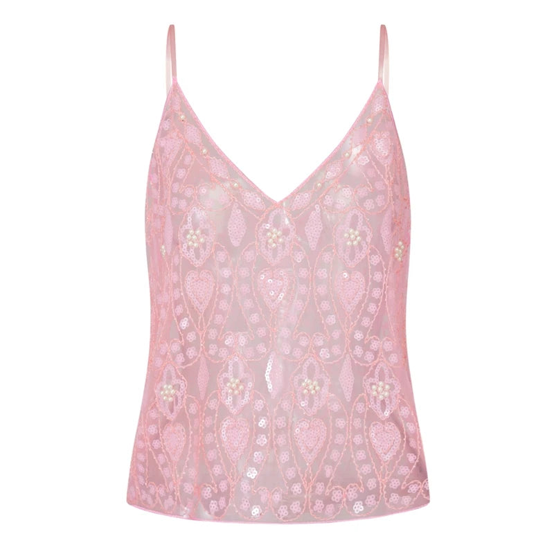 Festival Sparkle See Through Sequin Camisole for Women