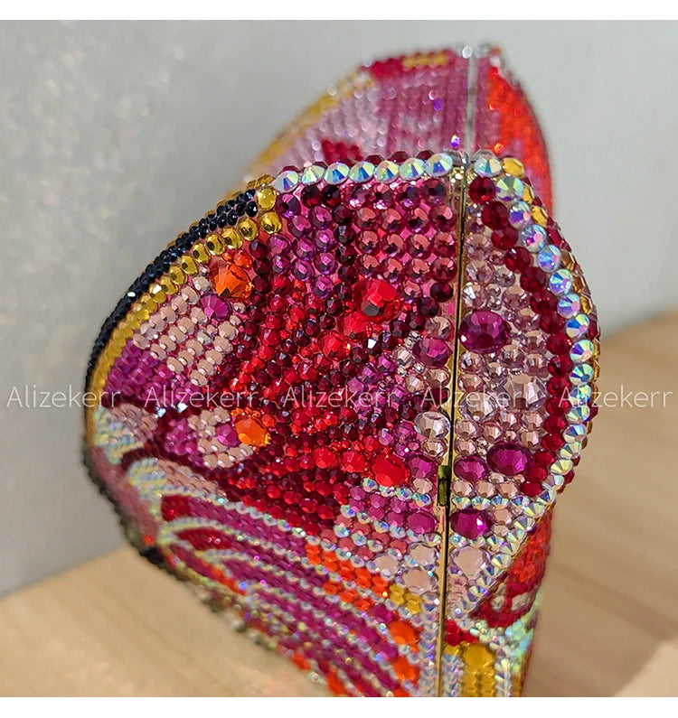 Alizekerr Butterfly Diamond Evening Bags Women 2025 Luxury Designer Gorgeous Rhinestone Clutch Purses And Handbags Wedding Party