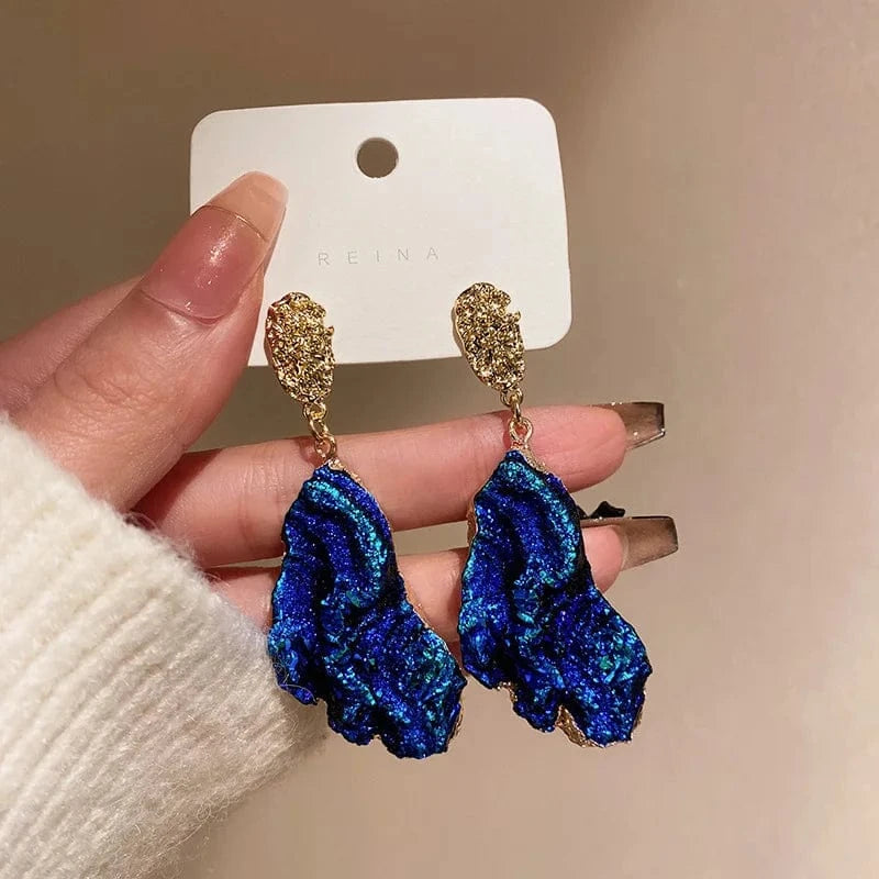Crystal Pearl Heart Retro Earrings for Women Korean Trendy Temperament Geometric Fashion Jewelry Wholesale