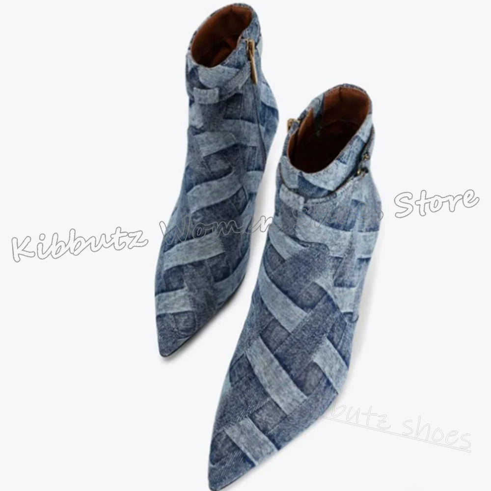 Gingham Knee High Boots Pointy Thin Heels Slip-On Belt Buckle Novelty Fashion Luxury Sexy Elegant Women Shoes Newest Mixed Color