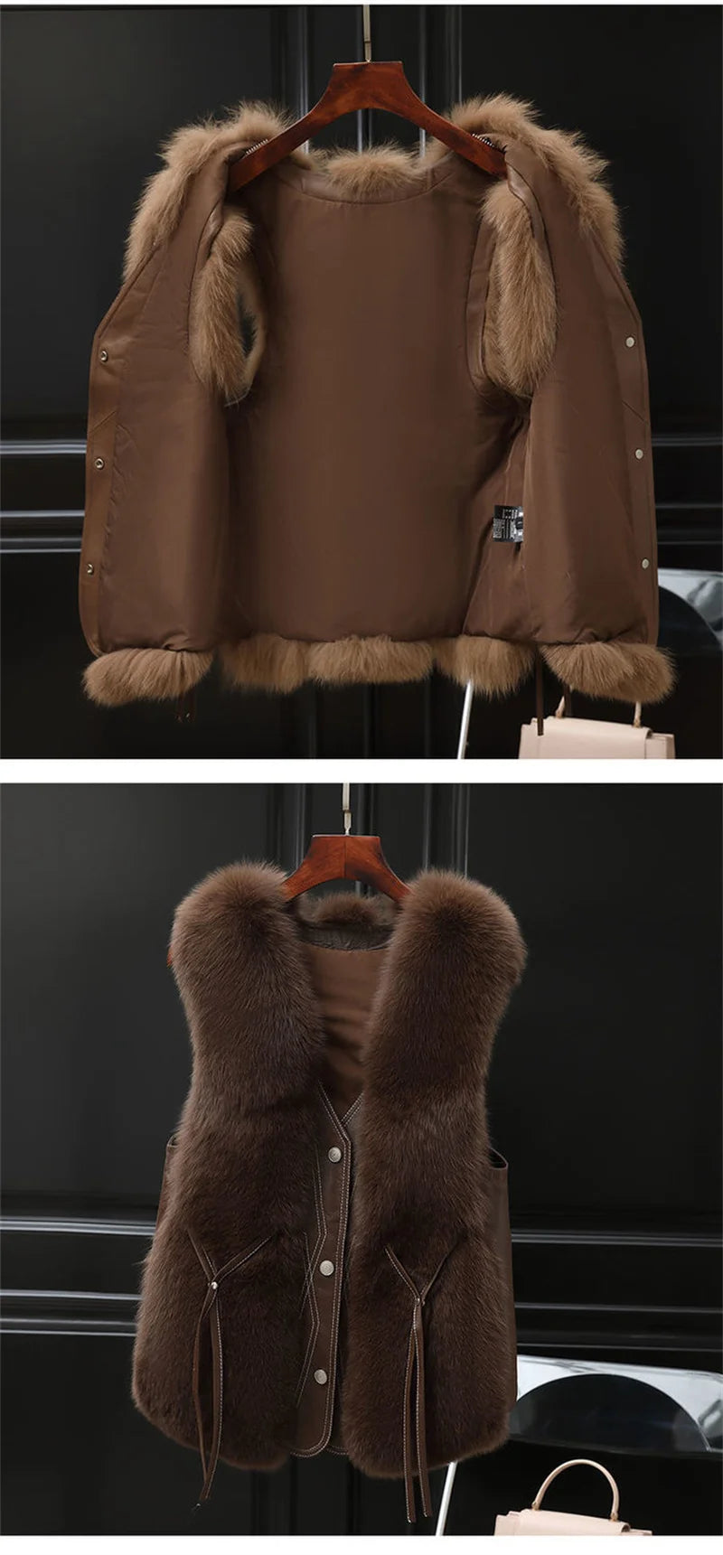 High Quality Imitation Fox Fur Vest Jacket Women Fur Vest Jacket 2024 Winter Waistcoat Short Fur Vest Female Vestcoat Sleeveless