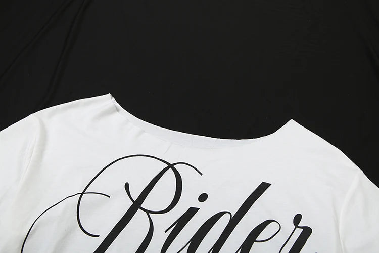 Weird Puss Letter Print Crop Tops Women Summer Trend Wild Biased Collar Street Skinny Simple Classic Streetwear Daily Soft Tees