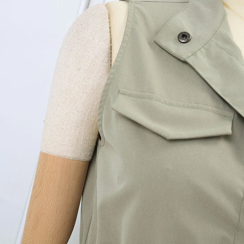 ZANZEA Women Sleeveless Waistcoat Korean Fashion Stand Collar Vest Casual Pockets Solid Tank Outwear 2024 Summer Waist Overalls
