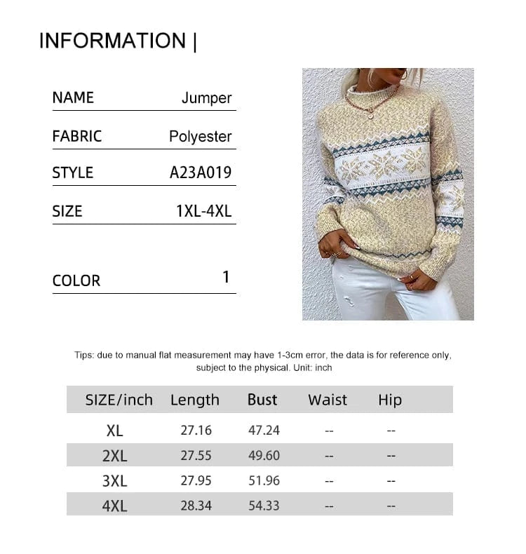 Women's plus Size High Collar Pullover Sweater Printed Casual Shirt Half-Length Collar Best for Autumn Winter 2024