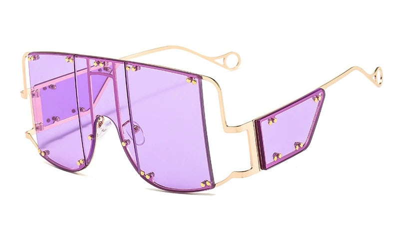 Oversized Mirrored Square Sunglasses