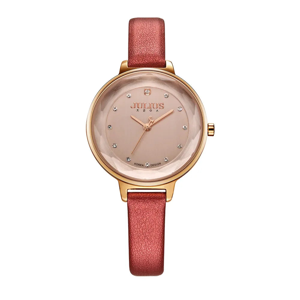 Thin Lady Women's Watch Fine Fashion Luxury Style Hours Dress Bracelet Leather Classic Girl Birthday Gift Julius No Box
