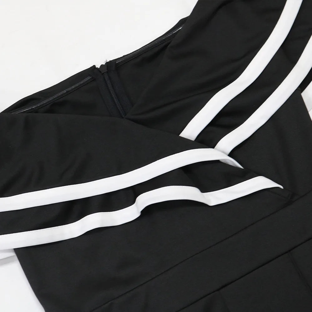 CM.YAYA Women V-neck Off Shoulder Ruffles Wide Leg Jumpsuits 2024 Summer Fashion Sexy Party Playsuit One Piece Suit Rompers
