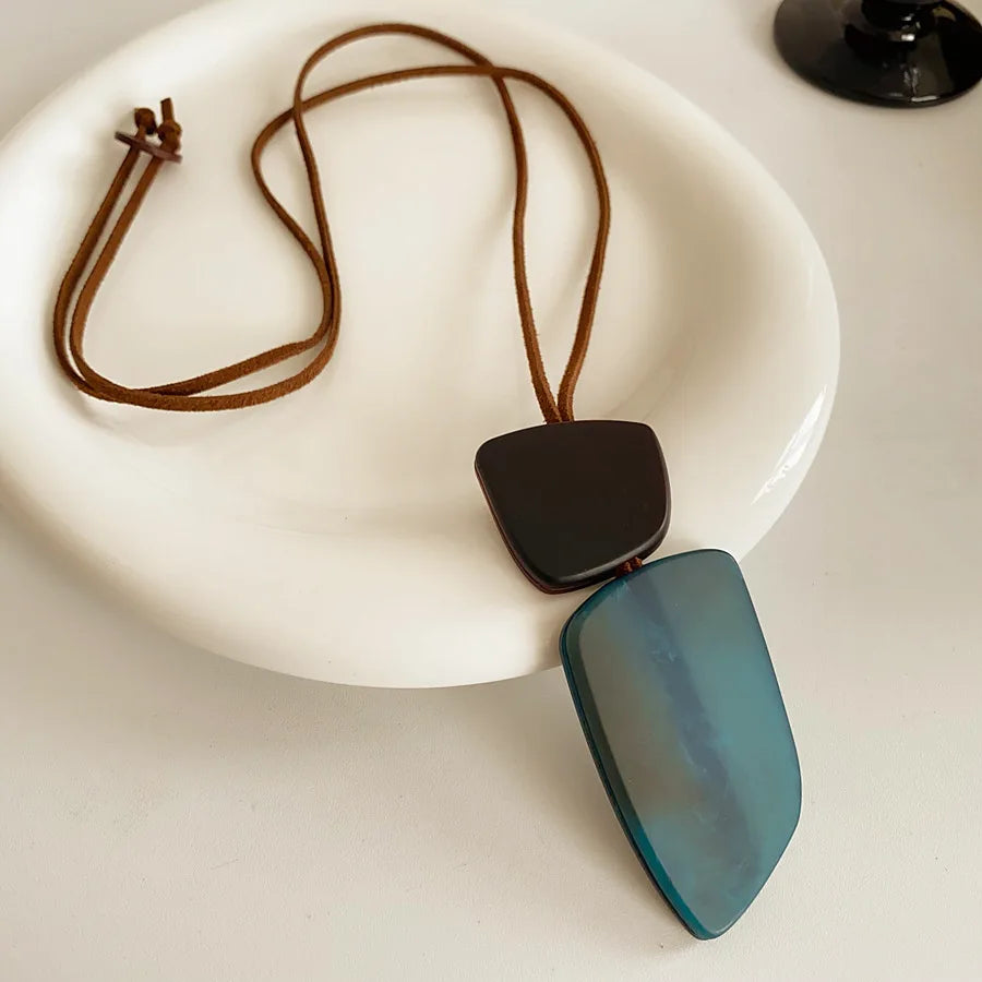 Geometric Acrylic Pendant Necklace