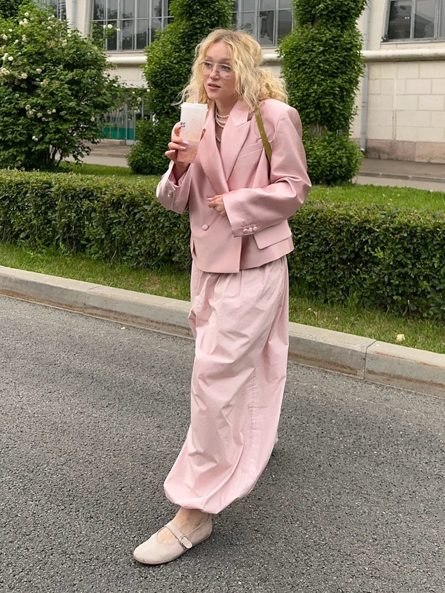 Bornladies Autumn Womens 100% Cotton Loose Lantern Style Wide Leg Pants Street Style Casual Lazy Pants Fashion Trousers