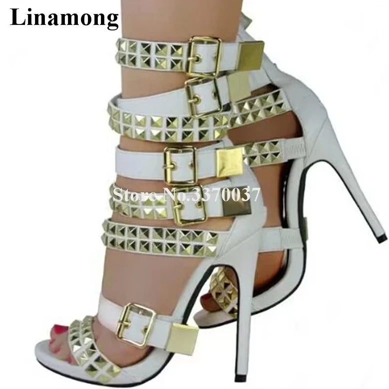 Open Toe Thin Heel Gladiator Sandals