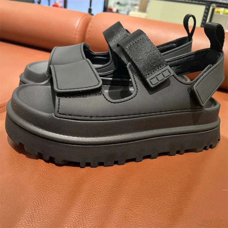 Brand Open Toe Thick-soled Sandals For Women Casual High Quality Fashion Comfort Thick-soled Shoes New Velcro Buckle Sandals