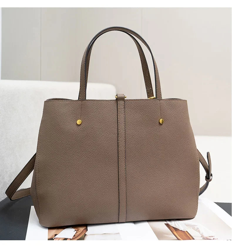 Female Soft Natural Cowhide Handbags Women Cow Genuine Leather Shoulder Bag Ladies Fashion Designer Luxury Retro Crossbody Bags