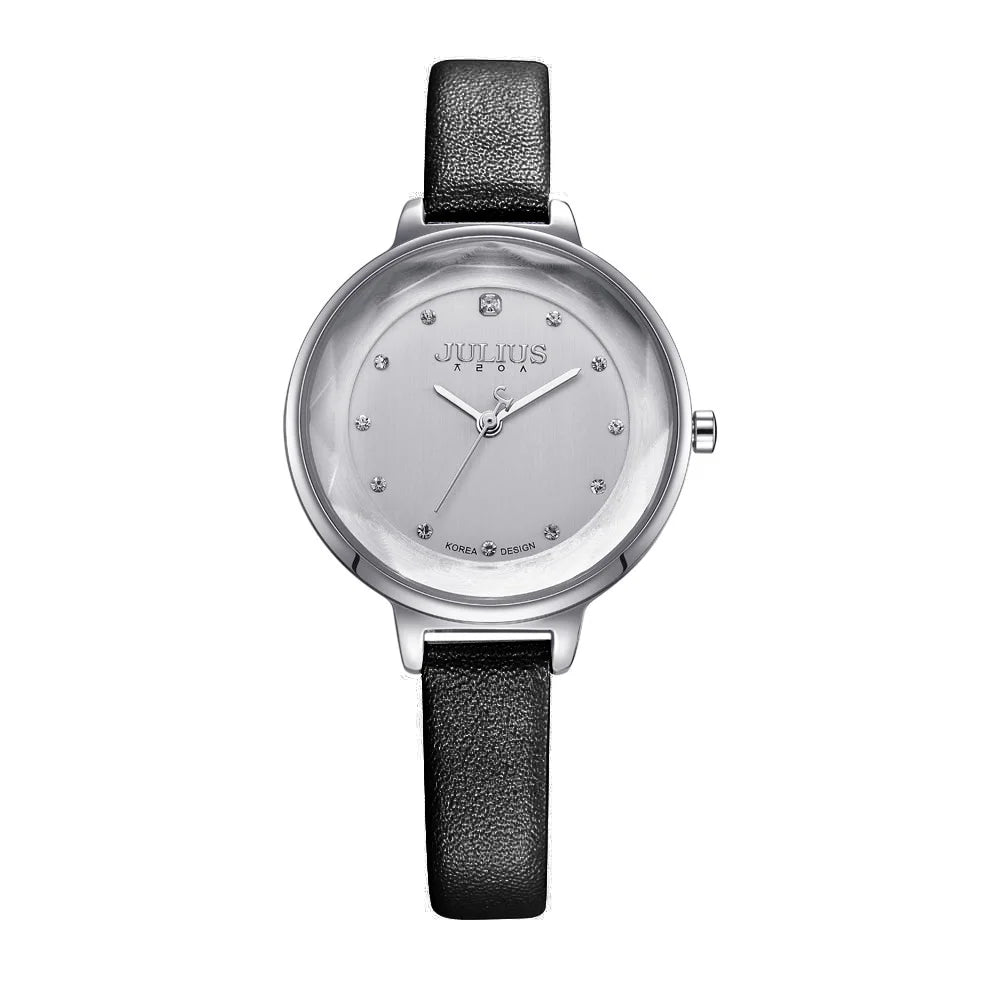 Thin Lady Women's Watch Fine Fashion Luxury Style Hours Dress Bracelet Leather Classic Girl Birthday Gift Julius No Box