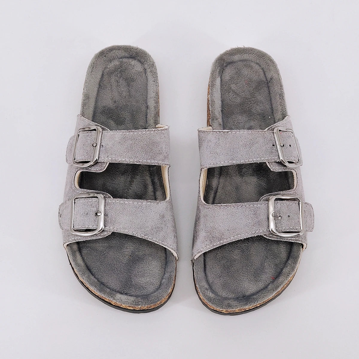 Trendy and Fashionable Buckle Flat Cork Slippers Holiday Style Summer Men's and Women's Beach Buckle Outdoor Casual Sandals
