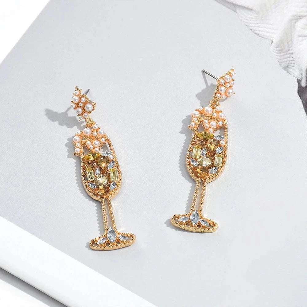 New Design Crystal Pearl Metal Drop Earrings High Quality Fashion Jewelry Accessories For Women Wholesale