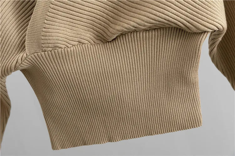 2 Piece Sets Women Knitting Outfits V Neck Pullover Sweater Pockets Drawstring Pencil Pants Slim Fit Suit Casual Knit Ensemble