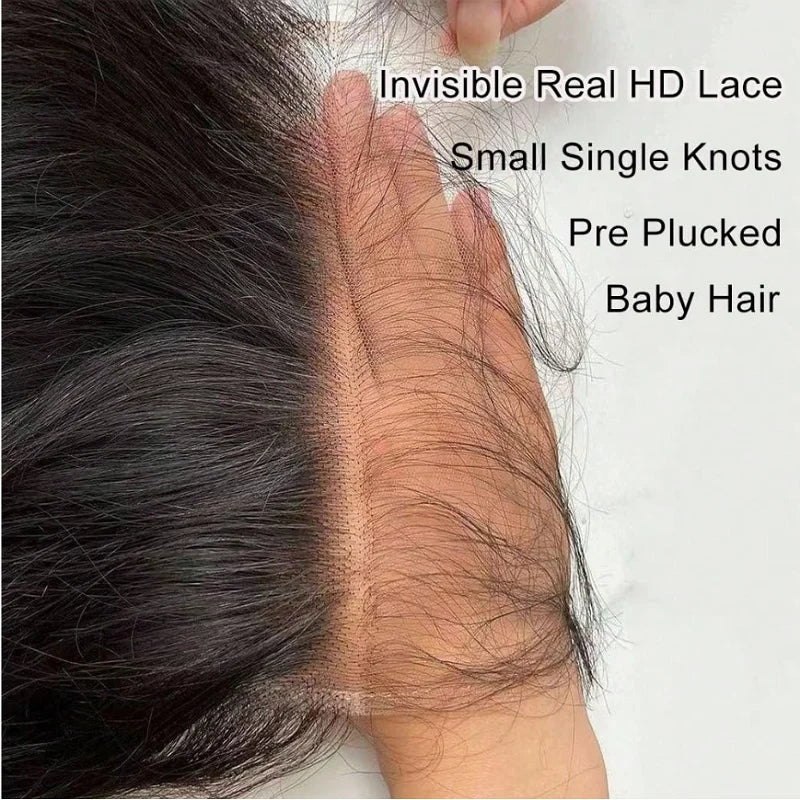 13x6 Transparent Lace Frontal Brazilian 100% Human Hair For Women Pre Plucked 4x4 Straight Lace Frontal Closure Only