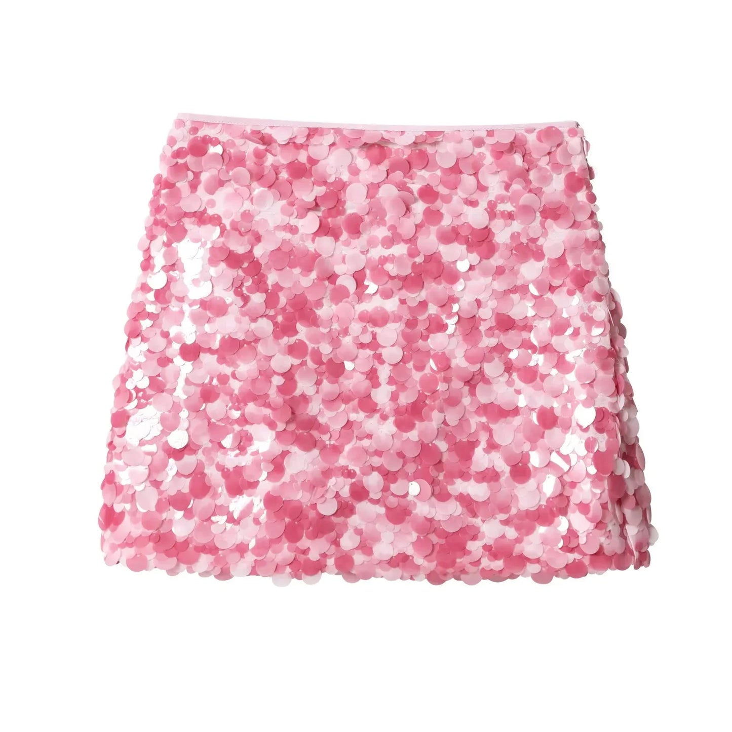 TRAFZA 2025 Spring Summer Sexy Butter Yellow Women Skirts Fashion Streetwear Beading Solid Straight Chic Ladies Mini Skirts