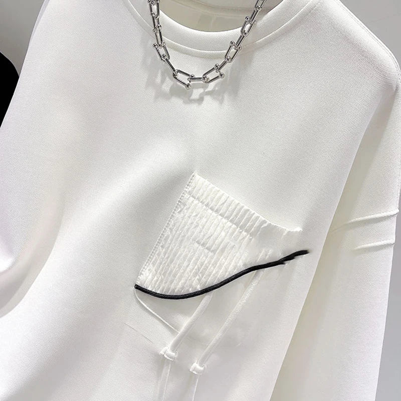 Korean fashion solid color hoodless sweatshirt women's spring and autumn new temperament loose thin niche design short top
