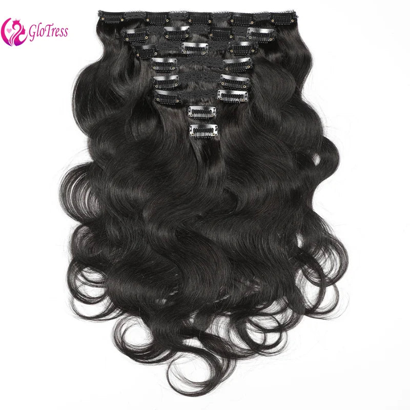 Clip in Hair Extensions 613 Blonde Body Wave 8-26 Inches Brazilian Virgin Remy Human Hair High Quality Natural Style Full Head
