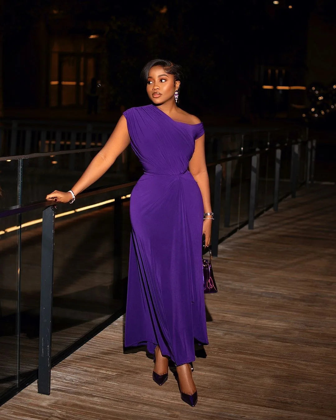 CM.YAYA Fashion Women Ruched Sleeveless High Side Split Maxi Dress Holiday Birthday Sexy Night Club Party Street Long Dresses