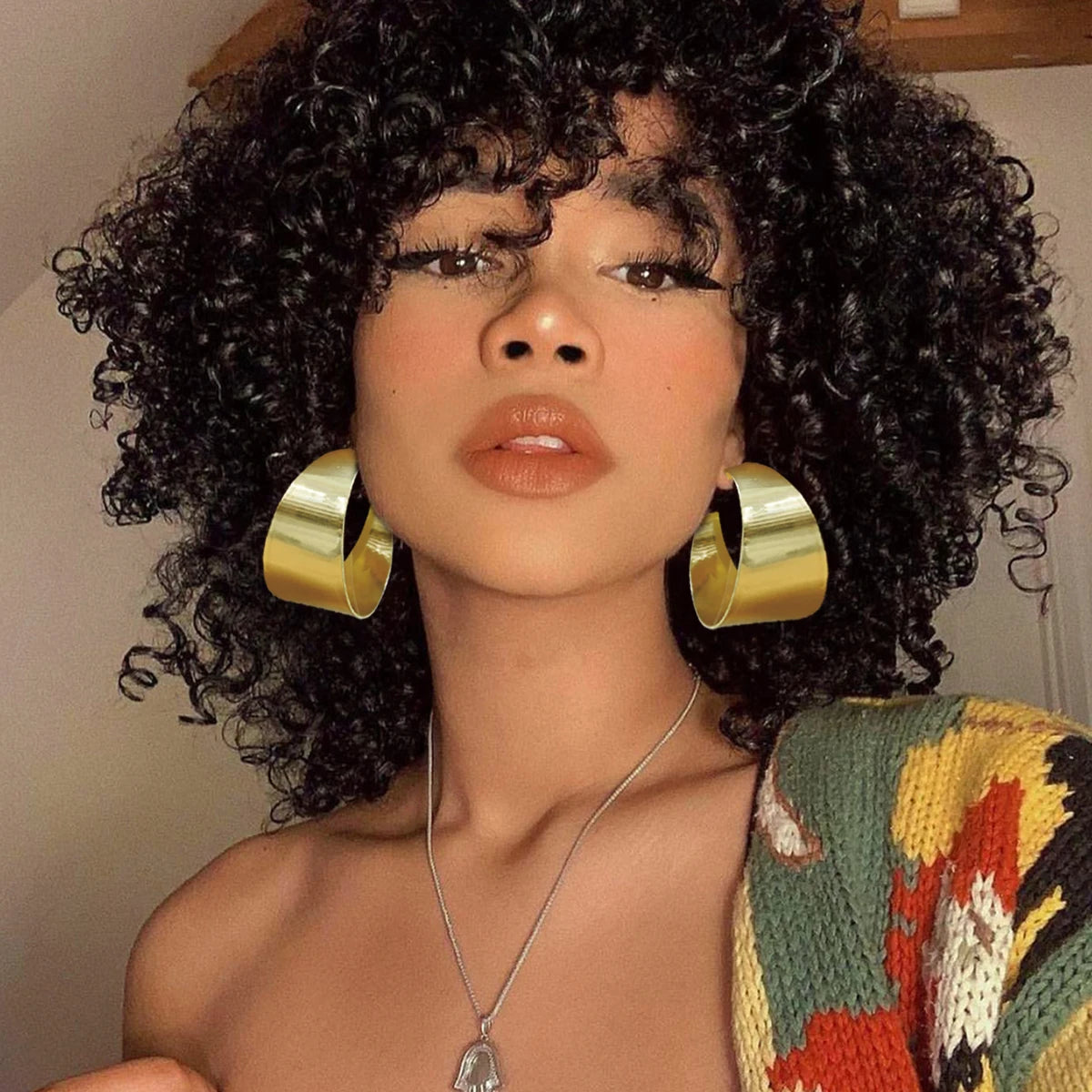 Fashion Jewelry Big Gold Color Round Geometric Earrings Dangle Drop Earrings For Women African Wedding Party Gifts