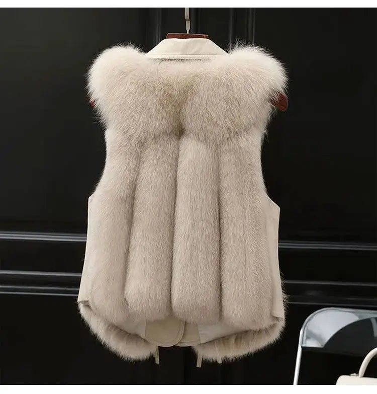 Fur Coat Women's Vest 2025 Autumn and Winter New Jacket Short Outerwear Lady Clothing