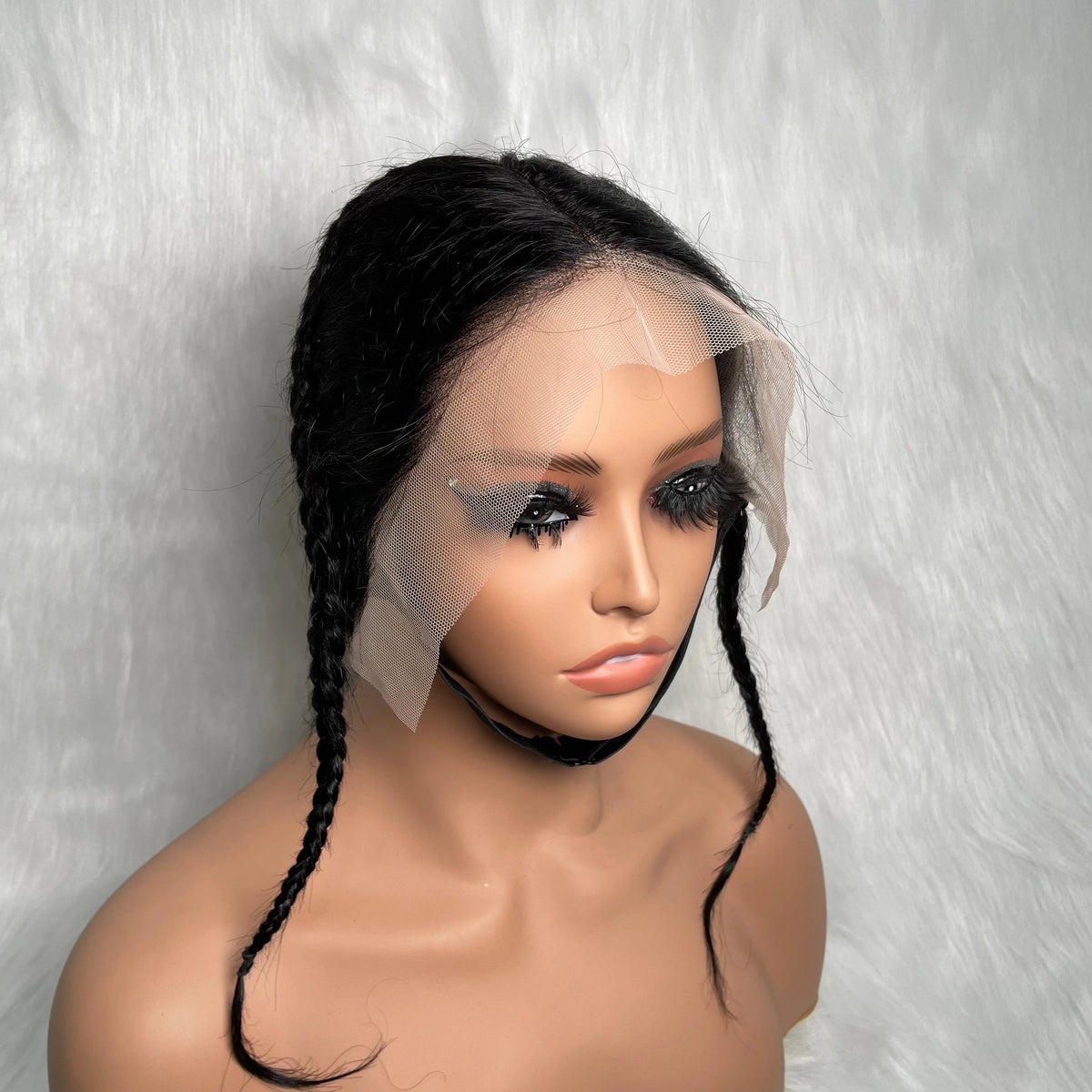 Braided Straight Lace Frontal Human Hair Wig for Women