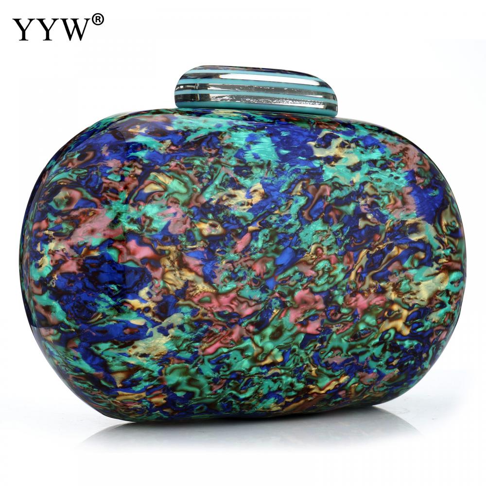 YYW Design Shell Acrylic Clutch Purse Women Marble Bag Luxury Elegant Lady Evening Bag Roud Cute Purple Handbag Shoulder Bags