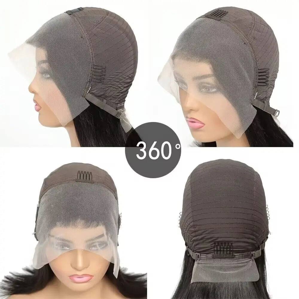 Higlight Piano Color Premium Human Hair Wigs 180% Short Bob Straight 13X4 Lace Front Wig Breathable Lace Frontal Wig
