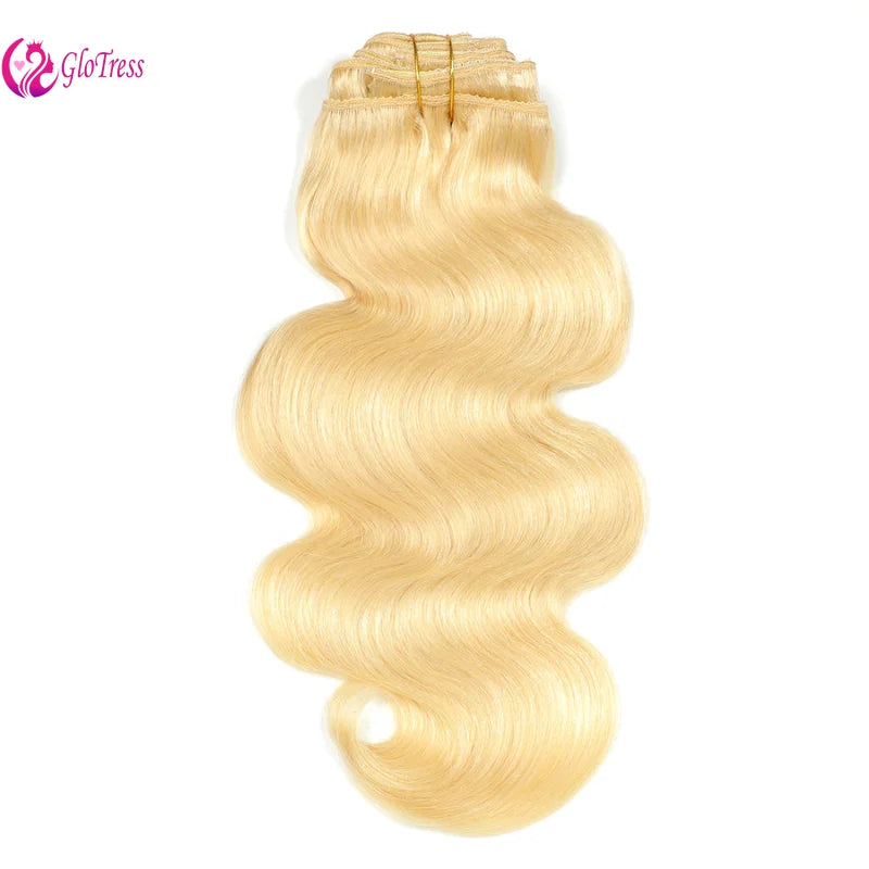 Clip in Hair Extensions 613 Blonde Body Wave 8-26 Inches Brazilian Virgin Remy Human Hair High Quality Natural Style Full Head