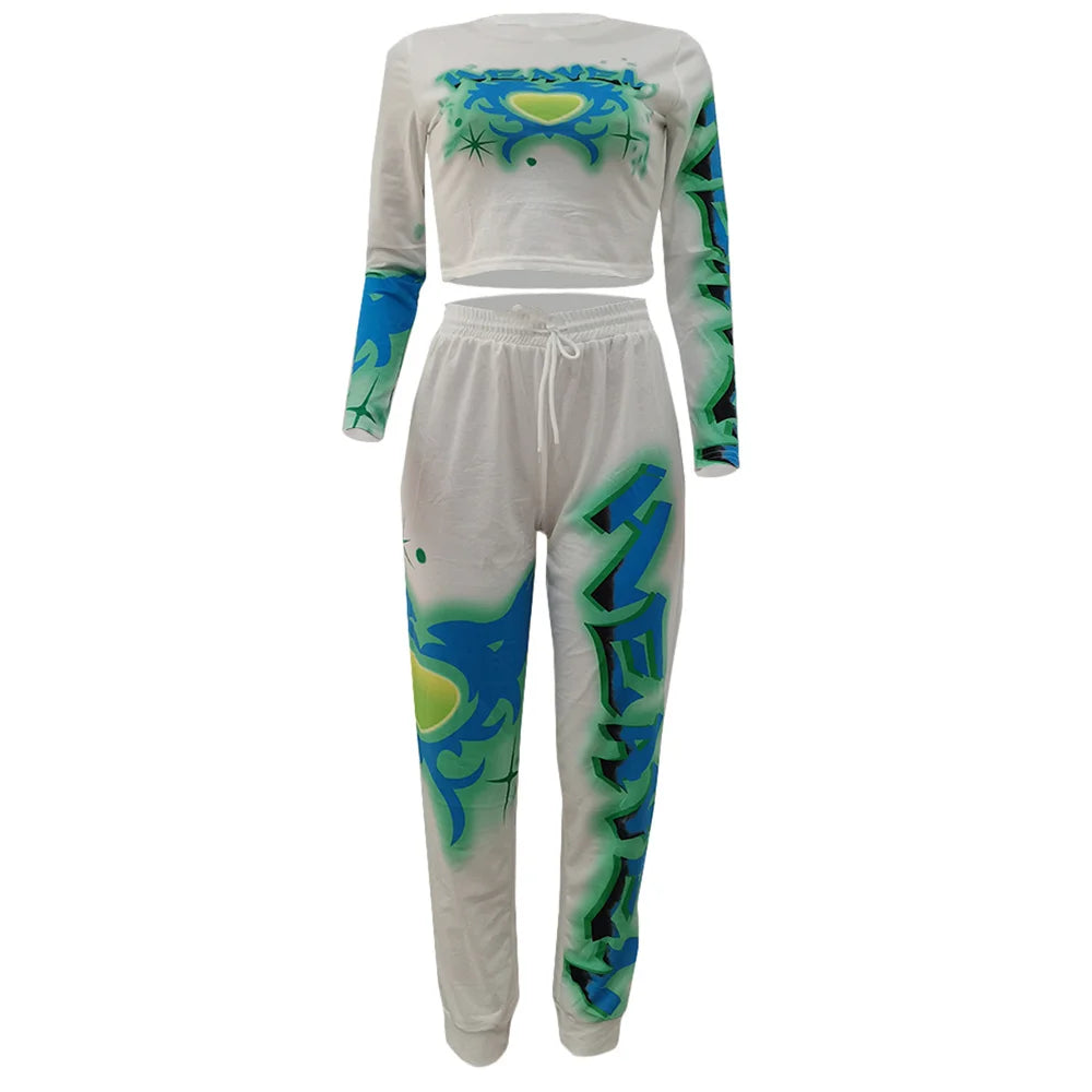 High Quality 2 Piece Outfit for Women Set Casual Sweat Suit Crop Sweatpant Joggers Tracksuit Fall Clothes Wholesale Dropshpping