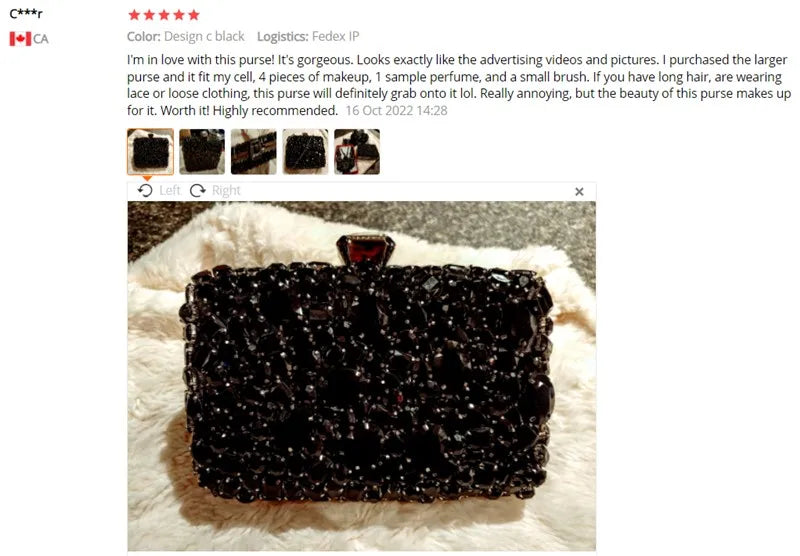 Women Clutch Evening Bag Beaded Crystal Lady Wedding Purse Rhinestones Handbags Silver Black Evening Clutch Bags for Women