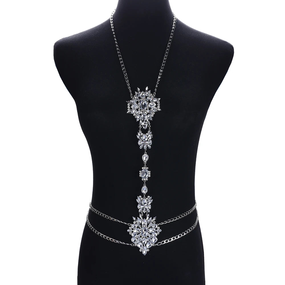 Sparkling Crystal Rhinestone Belly Chain for Women