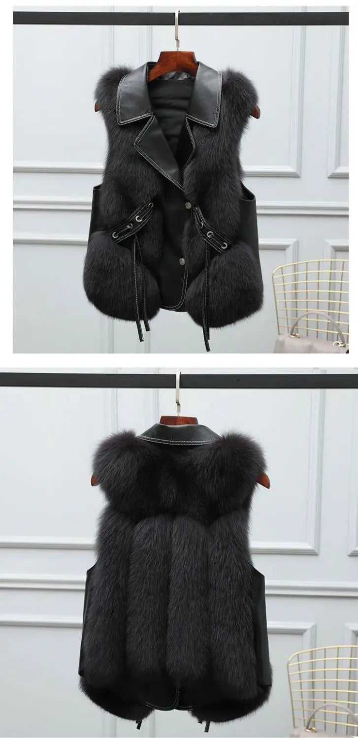 Fur Coat Women's Vest 2025 Autumn and Winter New Jacket Short Outerwear Lady Clothing