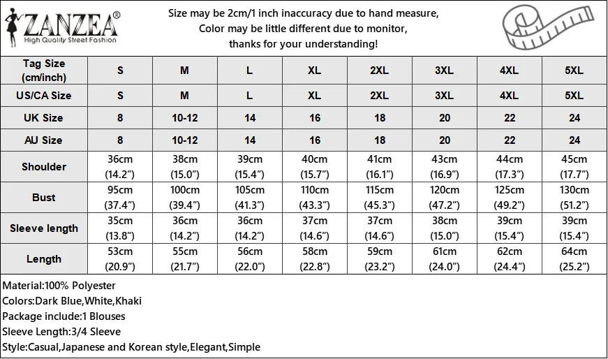 ZANZEA Fashion 3/4 Sleeve Crewneck Blusas Women Solid Blouse Casual Loose Split Cuff Tops 2024 Summer Korean Holiday Tunics