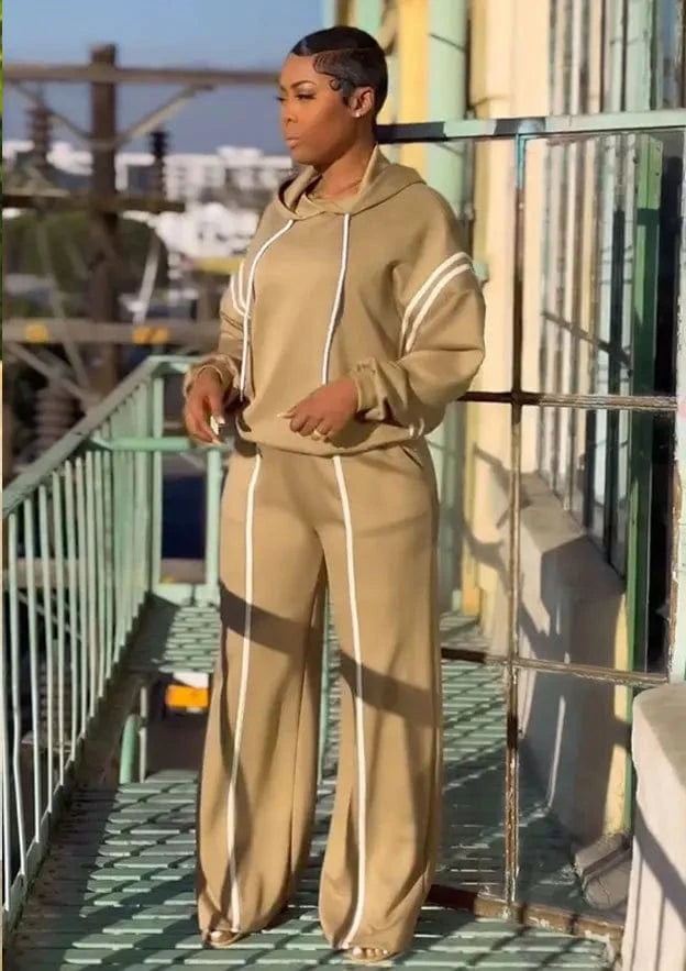 Winter Autumn Sporty Pants Outfit Sexy Women Two Pieces Club Matching Set Streetwear Casual Tracksuit Set