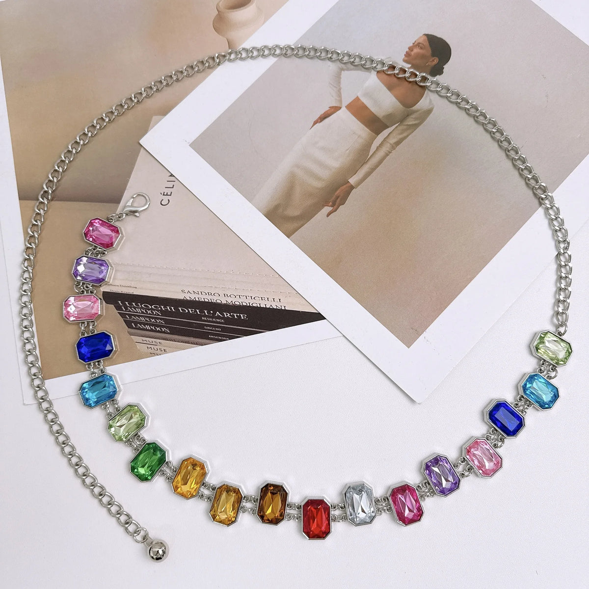 Elegant Rhinestone Chain Waist Belt Accessory for Women