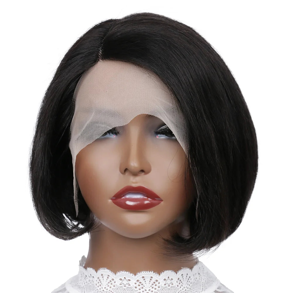 Side Part Wig Human Hair 13x1 Lace Frontal Wigs Pixie Transparent Short Bob Human Hair Wigs For Women Lace Front Human Hair Wig