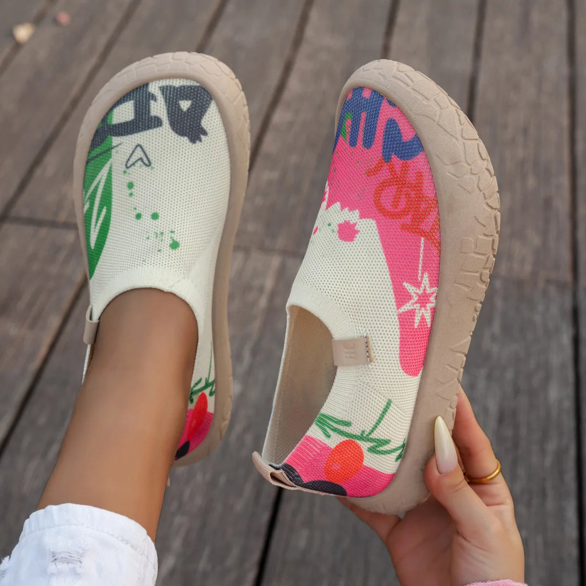 Breathable Woven Slip On Casual Walking Loafers for Women